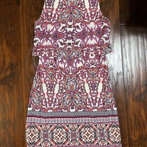 Vince Camuto Pink and Purple Patterned Mini Dress